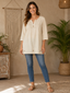 Beige Cotton Kurti Top for Women – Minimal Ethnic Casual Wear