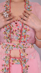 Gorgeous Pastel Pink Lehenga Saree