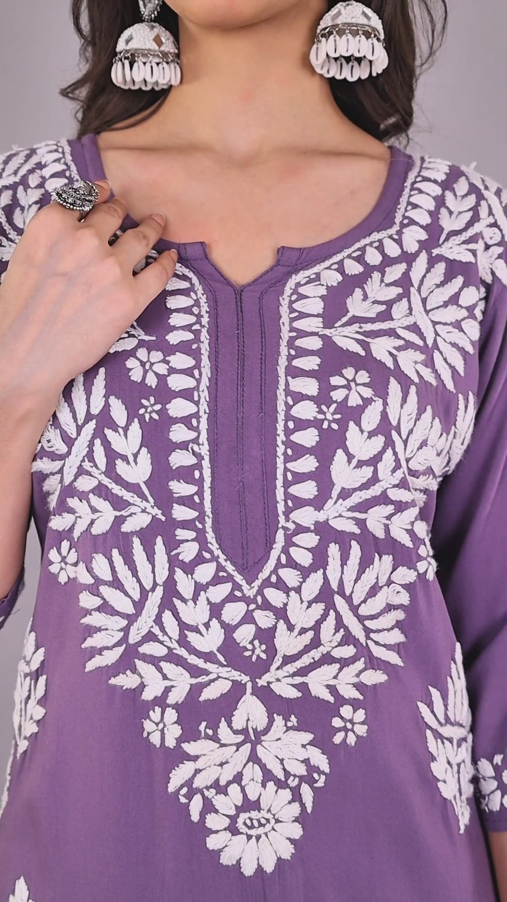 Women’s Lavender Ethnic Kurta Set with Palazzo