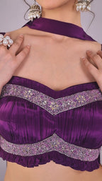 Purple color Lehenga with elegant blouse & dupatta
