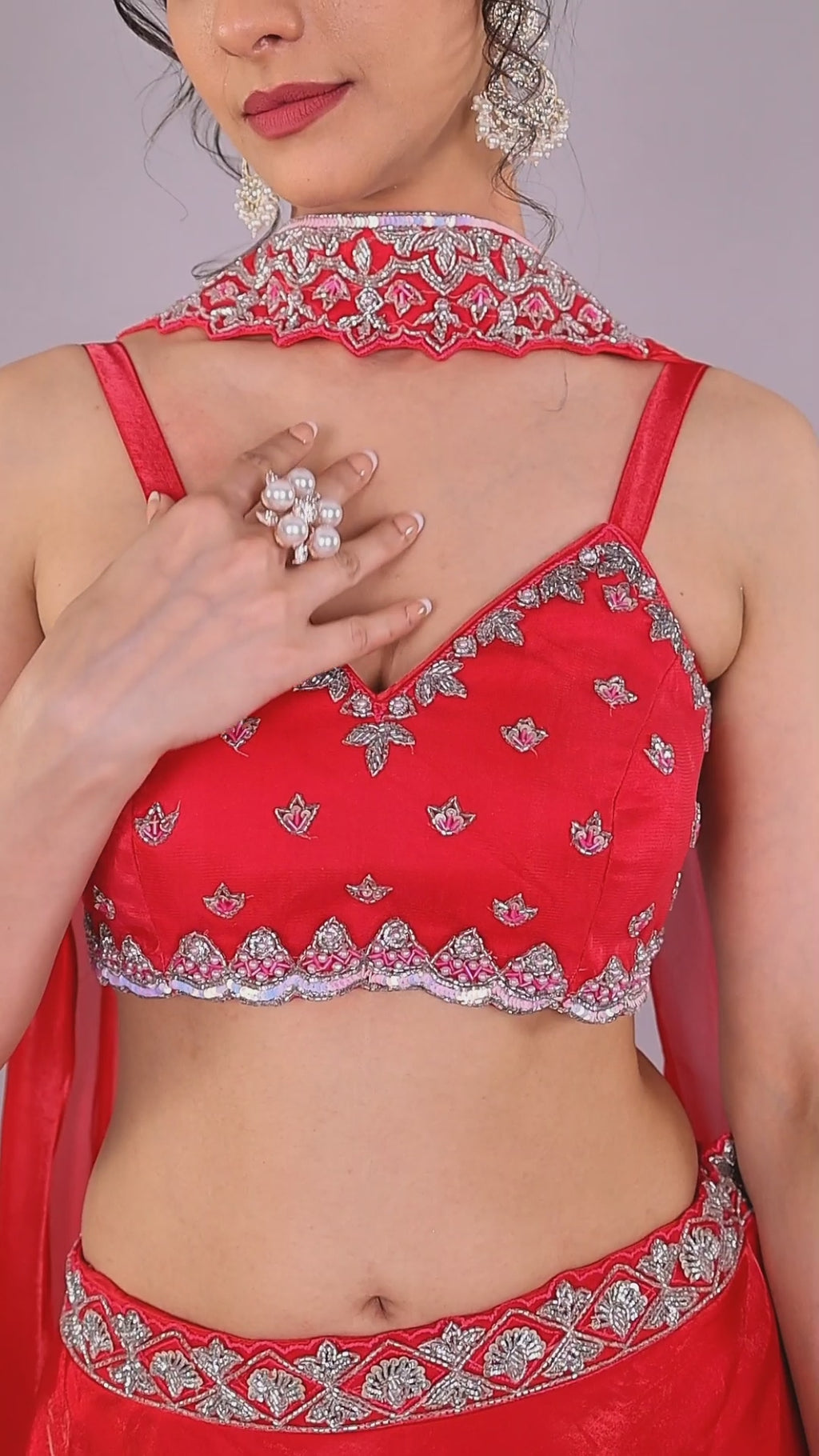 Mañana lehenga with net dupatta and blouse
