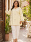 Light Yellow Embroidered Cotton Daily Wear Tunic